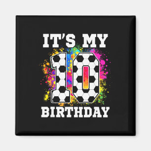 10 Års Födelsedag Fotbollstema Det är min 10-årsda Magnet
