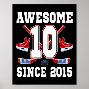 10 Års Födelsedag Ishockey Tema Awesome Sinc Poster