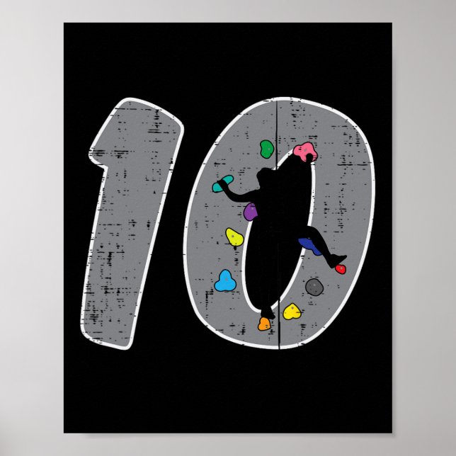 10-års födelsedag klätterrock 10 år gammal födelse poster (Framsidan)