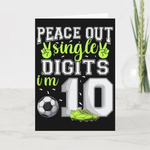 10-års födelsedag Pojkar Fotboll Peace Out Ensiffr Kort