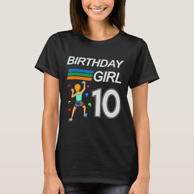 10 Års Födelsedags Bouldering Klippklättring För T Shirt (Framsida)