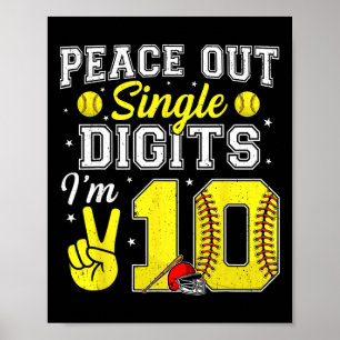10-års födelsedags pojke Softll Peace Out ensiffri Poster