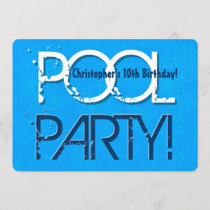 10-års födelsedags poolparty Spara datumet P02Z Inbjudningar