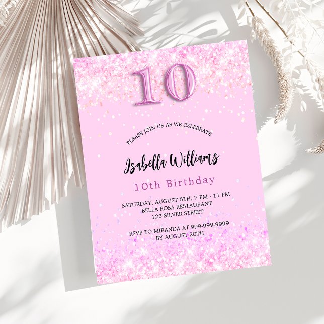10-års födelsedags rosa konfetti flicka budget inb (Skapare uppladdad)