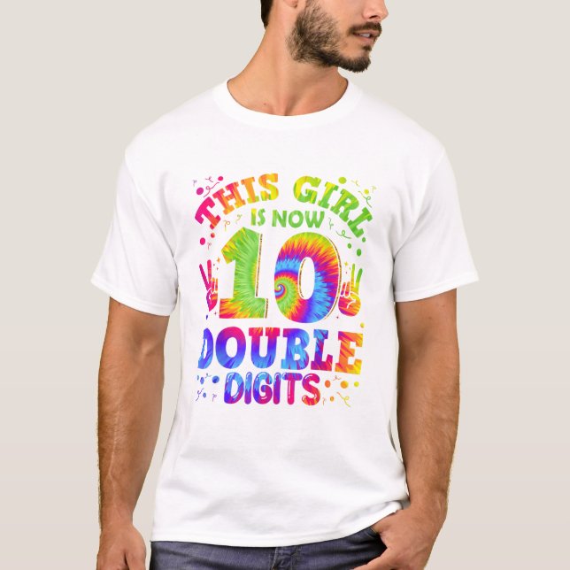 10-års födelsedags skjorta Tie Dye 10 T Shirt (Framsida)