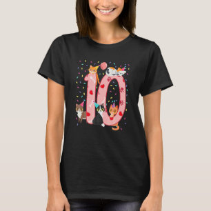 10-års födelsedags tjej Sött katt dräkt 10 år gamm T Shirt