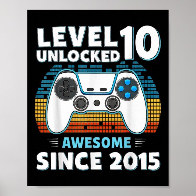 10-års födelsedagsdekorationer son pojke 10år 2015 poster (Framsidan)