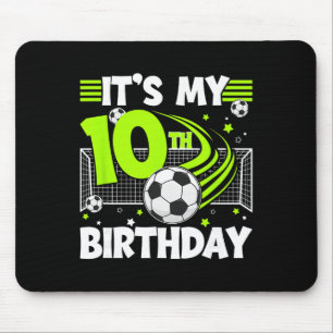 10-års fotbollsfödelsedagsfest 10-årig fotbollsspe musmatta