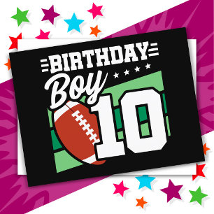10-års fotbollstema för födelsedagsfest för 10-åri vykort
