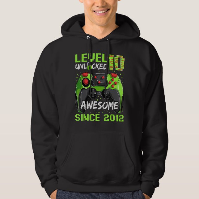 10 års Gamer Boy Birthday Fantastisk sedan 2011 Hoodie (Framsida)