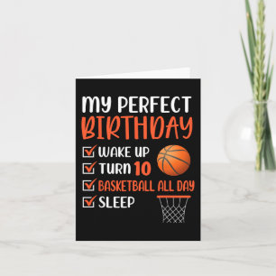 10 års gammal basketboll Födelsedagsfest 10th Boy Kort
