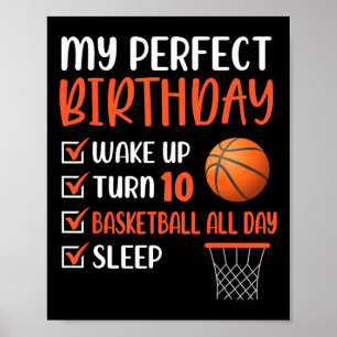 10 års gammal basketboll Födelsedagsfest 10th Boy Poster
