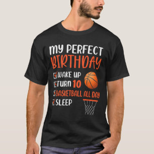 10 års gammal basketboll Födelsedagsfest 10th Boy T Shirt