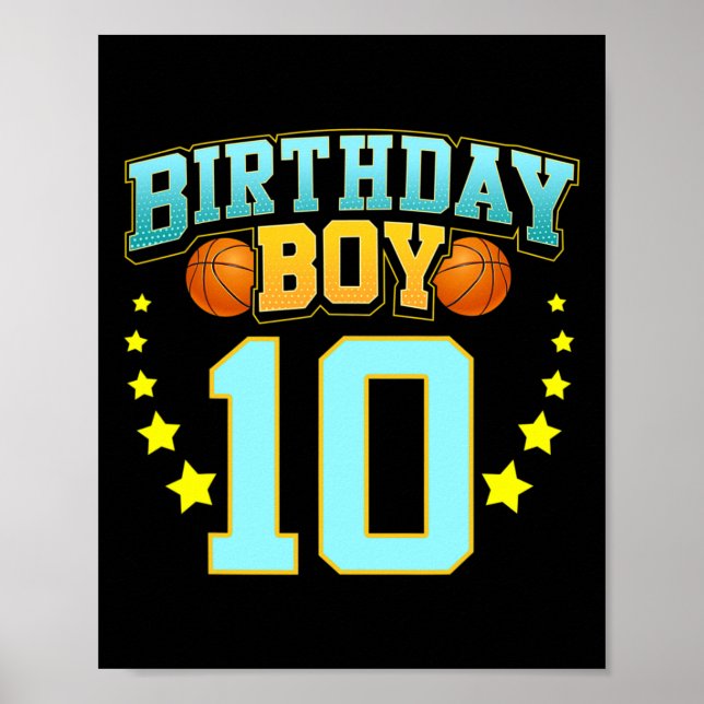 10 års gammal basketspelare 10:e Födelsedagsfesten Poster (Framsidan)