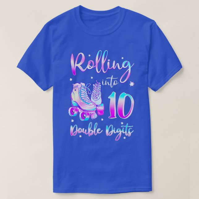 10 års gammal födelsedagstjuv som rullar in i 10:e t shirt (Design framsida)