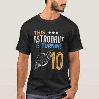10 års gammal födelsedagstjuvel Astronaut 10th Bir T Shirt