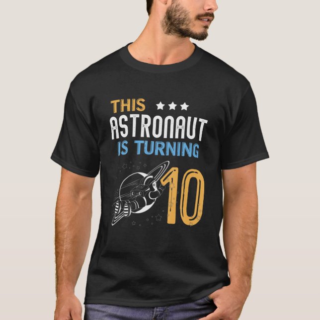 10 års gammal födelsedagstjuvel Astronaut 10th Bir T Shirt (Framsida)