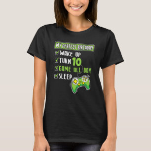 10 års gammal gamer Boy 10:e Perfektens Födelsedag T Shirt