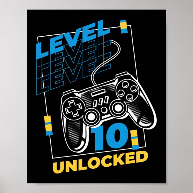 10 års gammalt spel 10:e födelsedagen - nivå 10 poster (Framsidan)