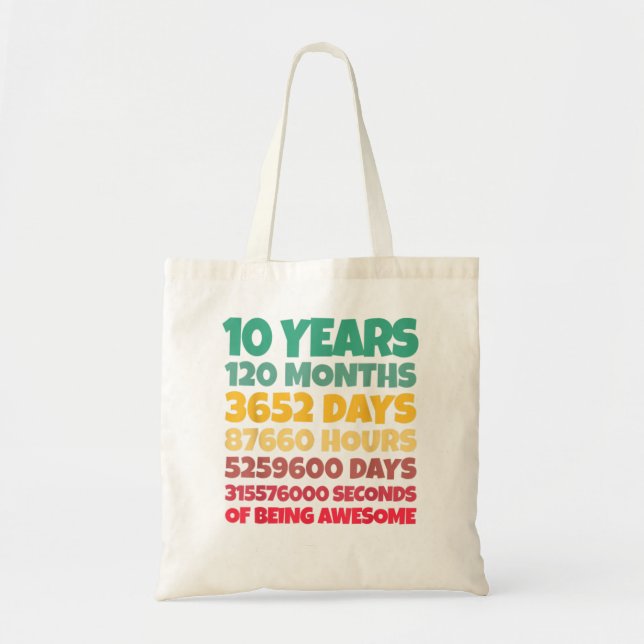 10 års gåva från födelsedagen 10 år som är Fantast Tygkasse (Framsidan)