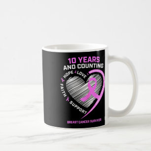 10 års gåvor från Bröstcancer överlevande till kvi Kaffemugg