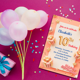 10 ÅRS GIRLS BIRTHDAY INVITATIONS INBJUDNINGAR