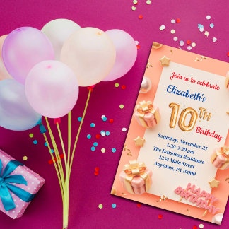 10 ÅRS GIRLS BIRTHDAY INVITATIONS INBJUDNINGAR