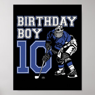 10-års ishockey-tematisk födelsedagsfest 10:e  poster