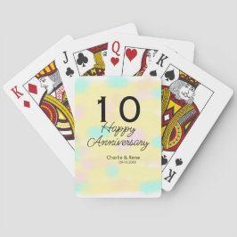 10 års jubileum gult pastell namn retro bo casinokort