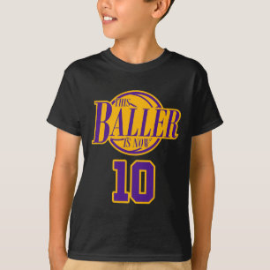 10 ÅRS Lila AV Basketboll Baller T Shirt