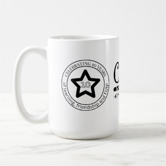 10 års logotyp kaffemugg
