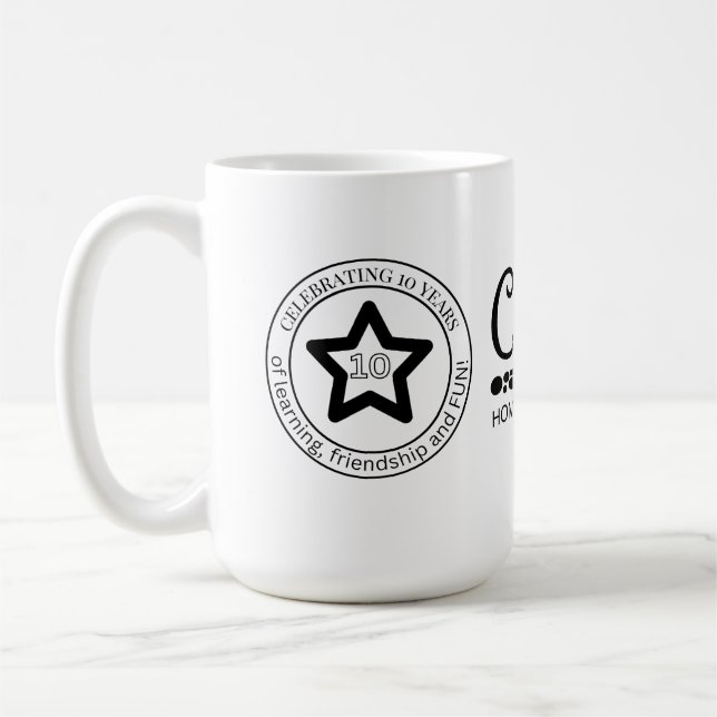 10 års logotyp kaffemugg (Vänster)