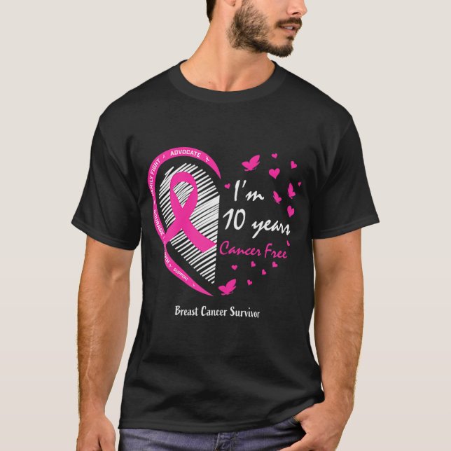 10 års överlevnad Kvinnor i Mamma Rosa Bröstcancer T Shirt (Framsida)