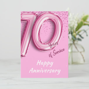 10 års Rosa Blegon Card för anställda Inbjudningar