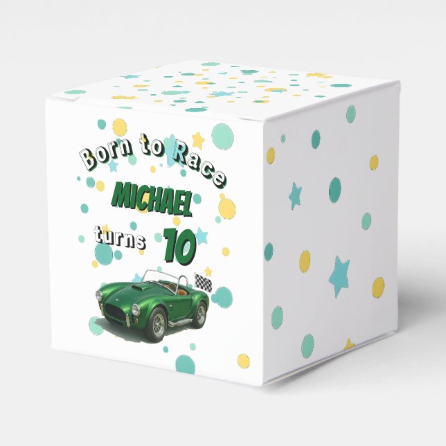 10 års Tävla för Grönt av gammal Födelsedagsfest Presentaskar (Framsidan Sidan)