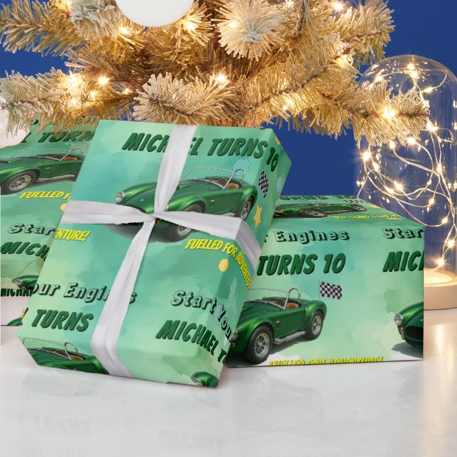 10 års Tävla för Grönt av gammal Födelsedagsfest Presentpapper (Helgdagar)