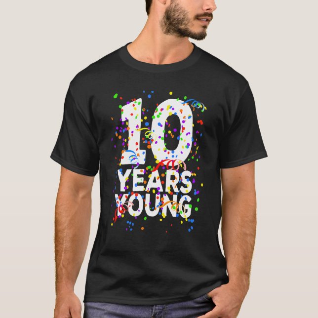 10 års unga Lycklig 10:e födelsedagspojkar flickor T Shirt (Framsida)