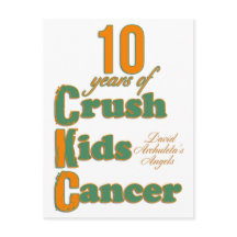 10 års vykort för "Crush Kids Cancer"