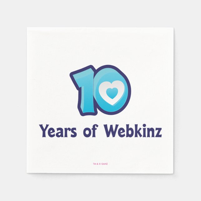 10 års Webkinz-Logotyp Pappersservett (Framsidan)