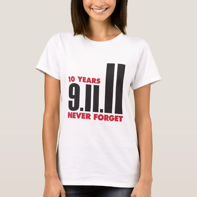 10 årsårsdagSeptember 11th skjorta Tee (Framsida)