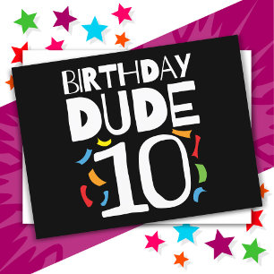 10-årsdag 10-åriga barn Födelsedags kille 10 Vykort