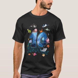 10-årsdag Akvarium Hav Vattenlevande Djur Älskare  T Shirt