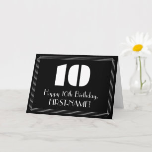 10-årsdag: Art Deco-inspirerad look "10" & namn Kort