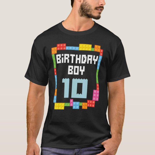 10-årsdag Boy Master Builder 10-årig bloc T Shirt (Framsida)