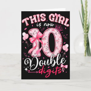 10-årsdag Den här flickan är nu 10 Dubbla siffror  Kort