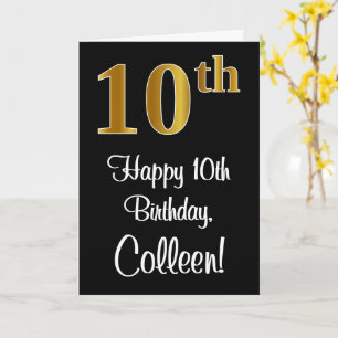 10-årsdag ~ Elegant Lyxig Falsk Guldlook # Kort