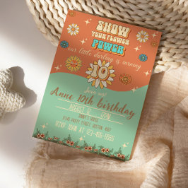 10-årsdag för bohemisk groovy stil retro inbjudningar