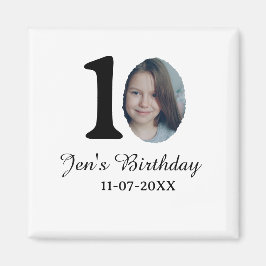 10-årsdag foto fet brev-barn namn datum st magnet