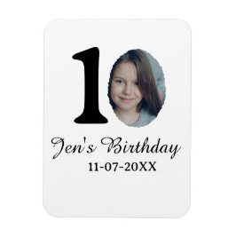 10-årsdag foto fet brev-barn namn datum st magnet