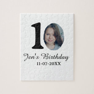 10-årsdag foto fet brev-barn namn datum st pussel